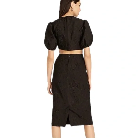 J.Crew Cutout Textured Organza Midi Dress Size 6 - Picture 2 of 10